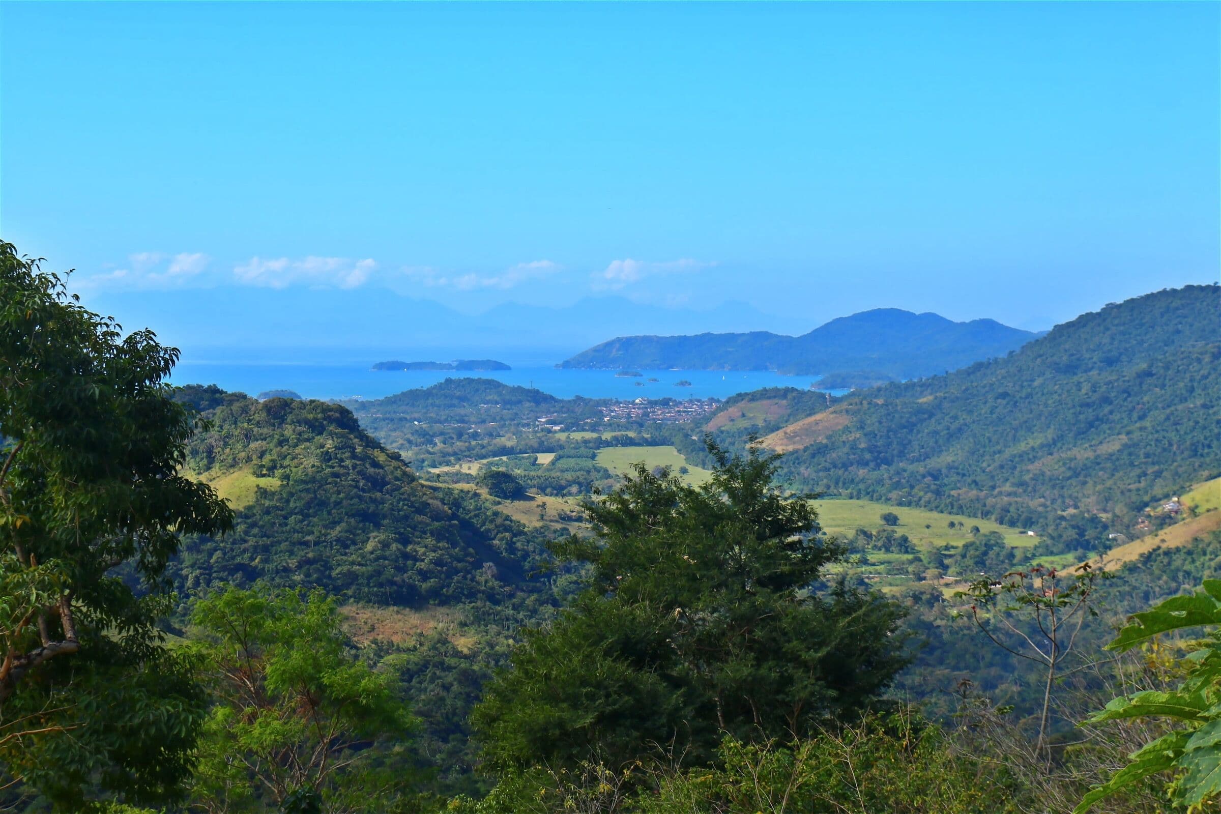 Paraty, Brazil: view from the mountains over the bay